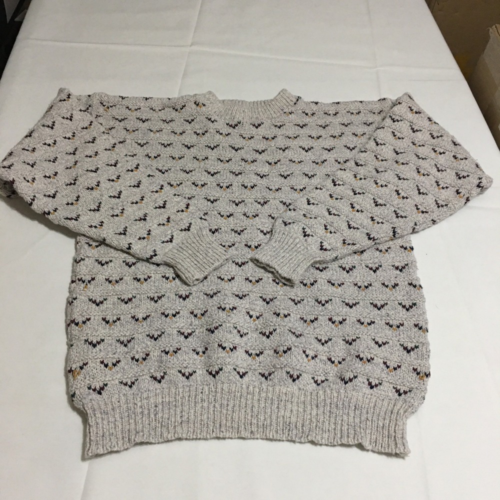 Vintage Orvis Sweater Mens Medium Birdseye Knit Crewneck Pullover
